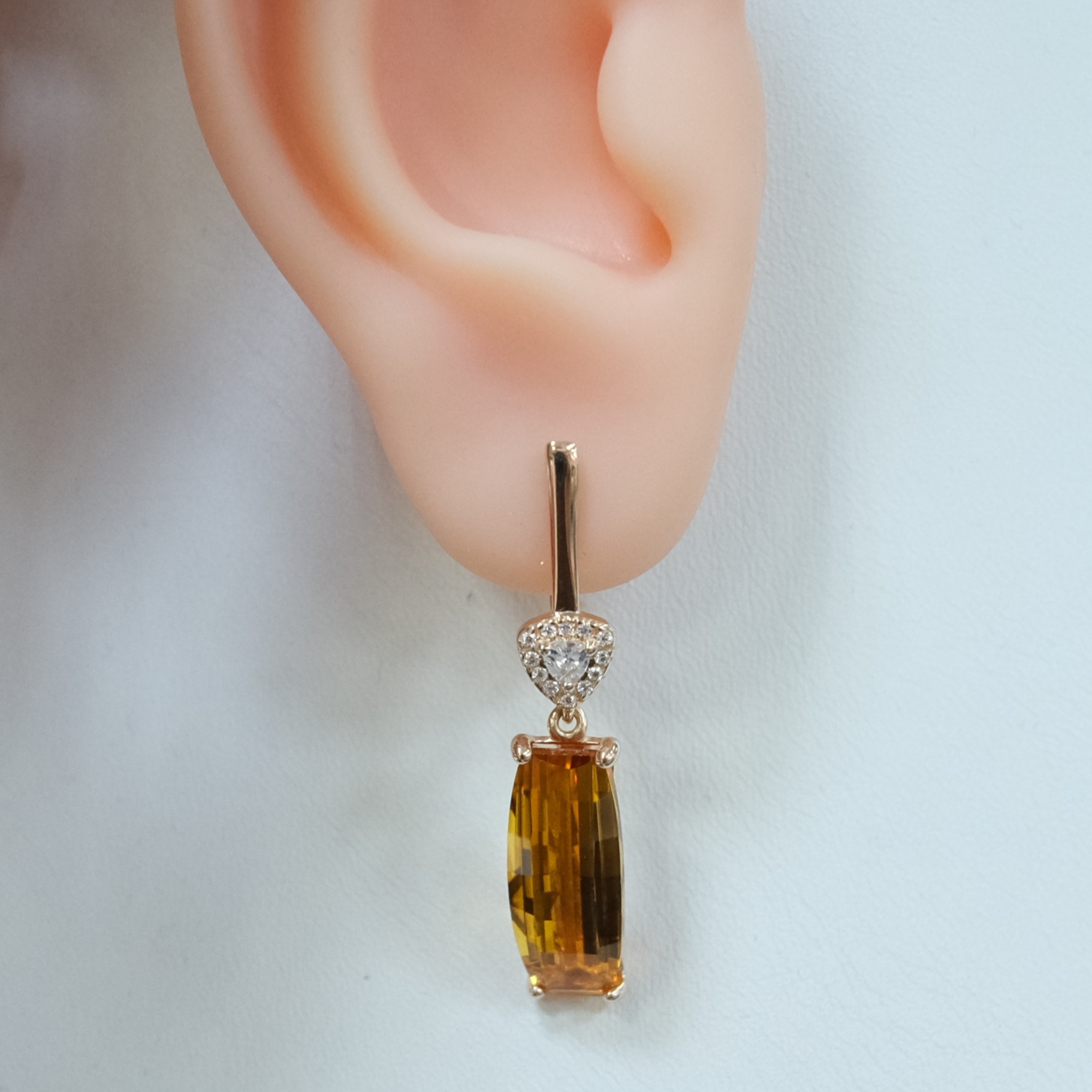 Серебряные серьги с цитринами